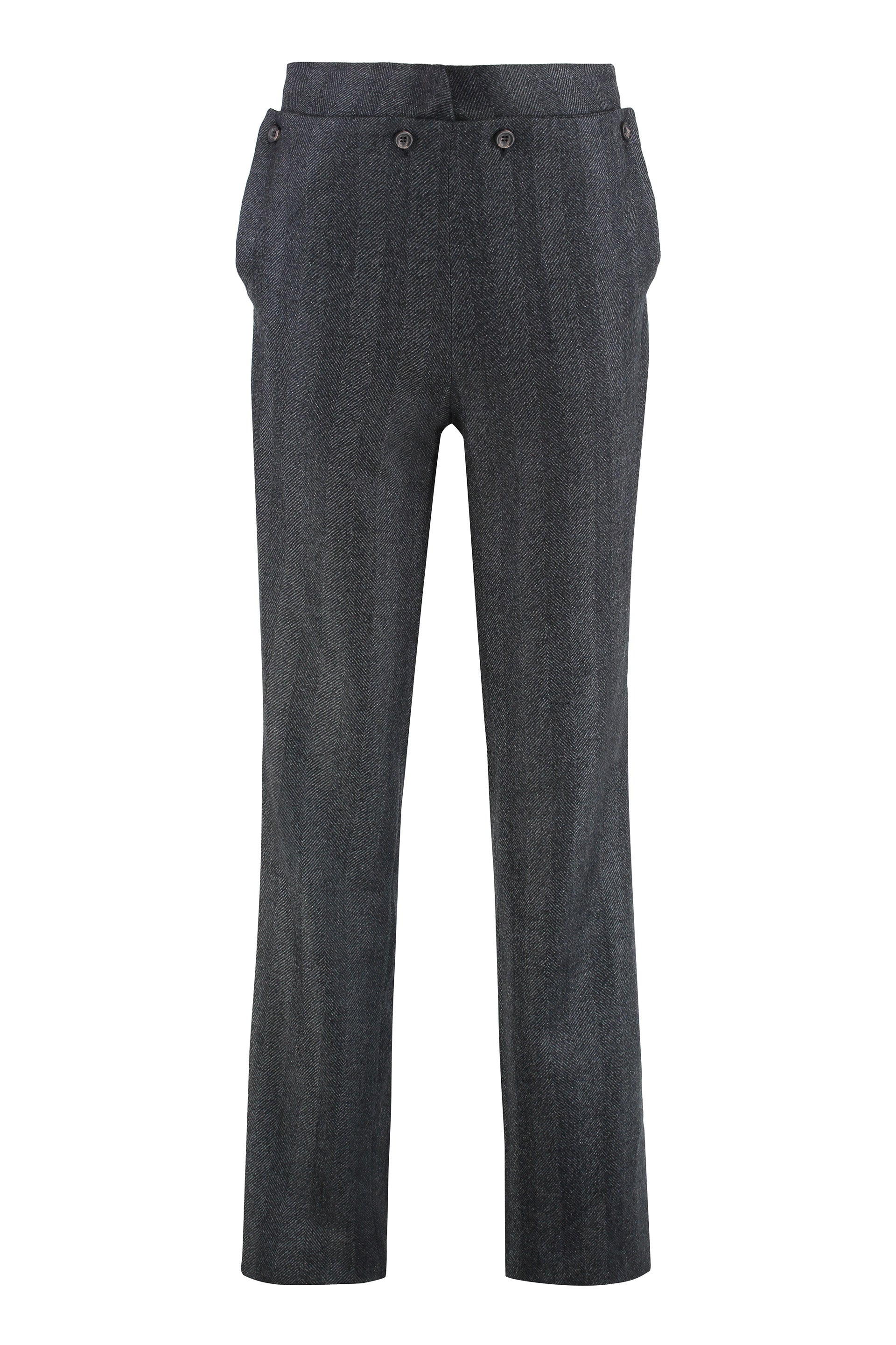 Women's Pinstripe Straight-Cut High-Waist Trousers