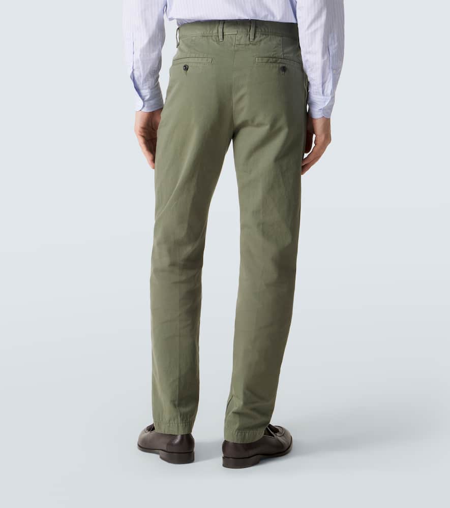 Cotton and linen slim pants
