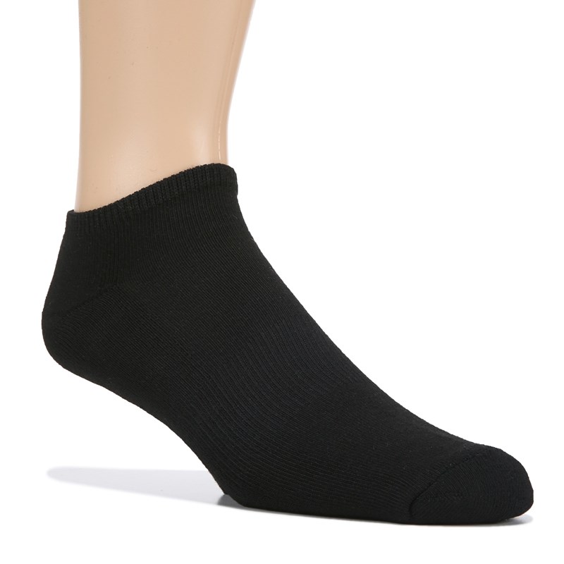Men's 6 Pack Large Performance No Show Socks (Black)