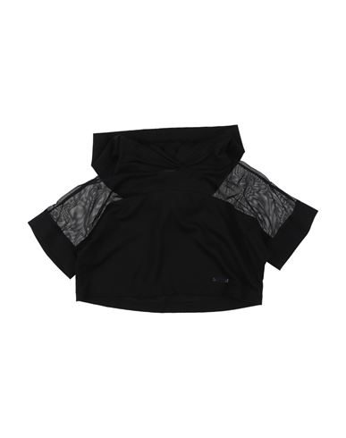 Felpa Corta Con Cappuccio Kid Girl Sweatshirt Black Size 12 Viscose, Polyamide, Elastane