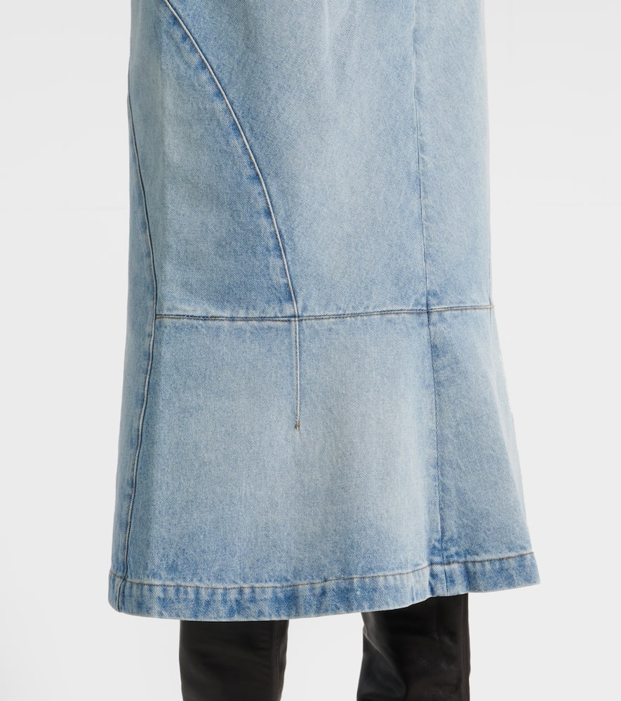 Denim midi skirt