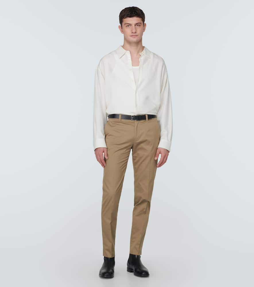 Dolce & Gabbana High-rise cotton-blend chinos