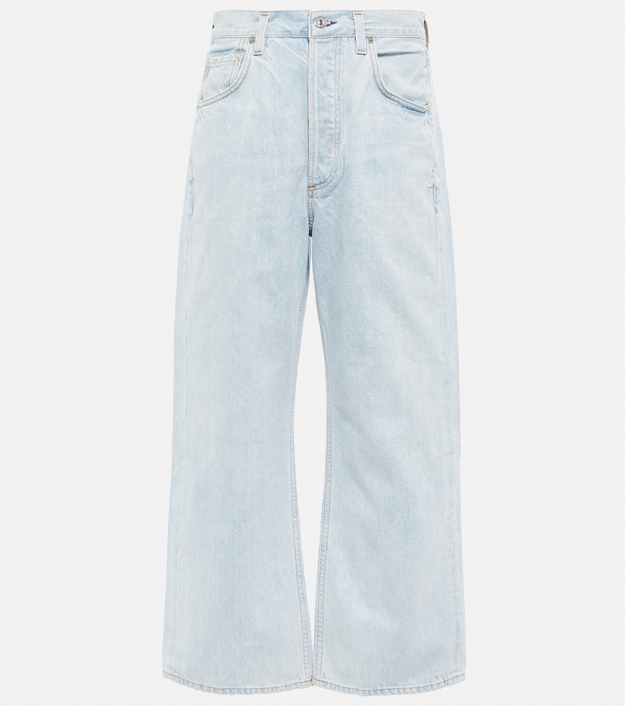 Gaucho high-rise wide-leg jeans