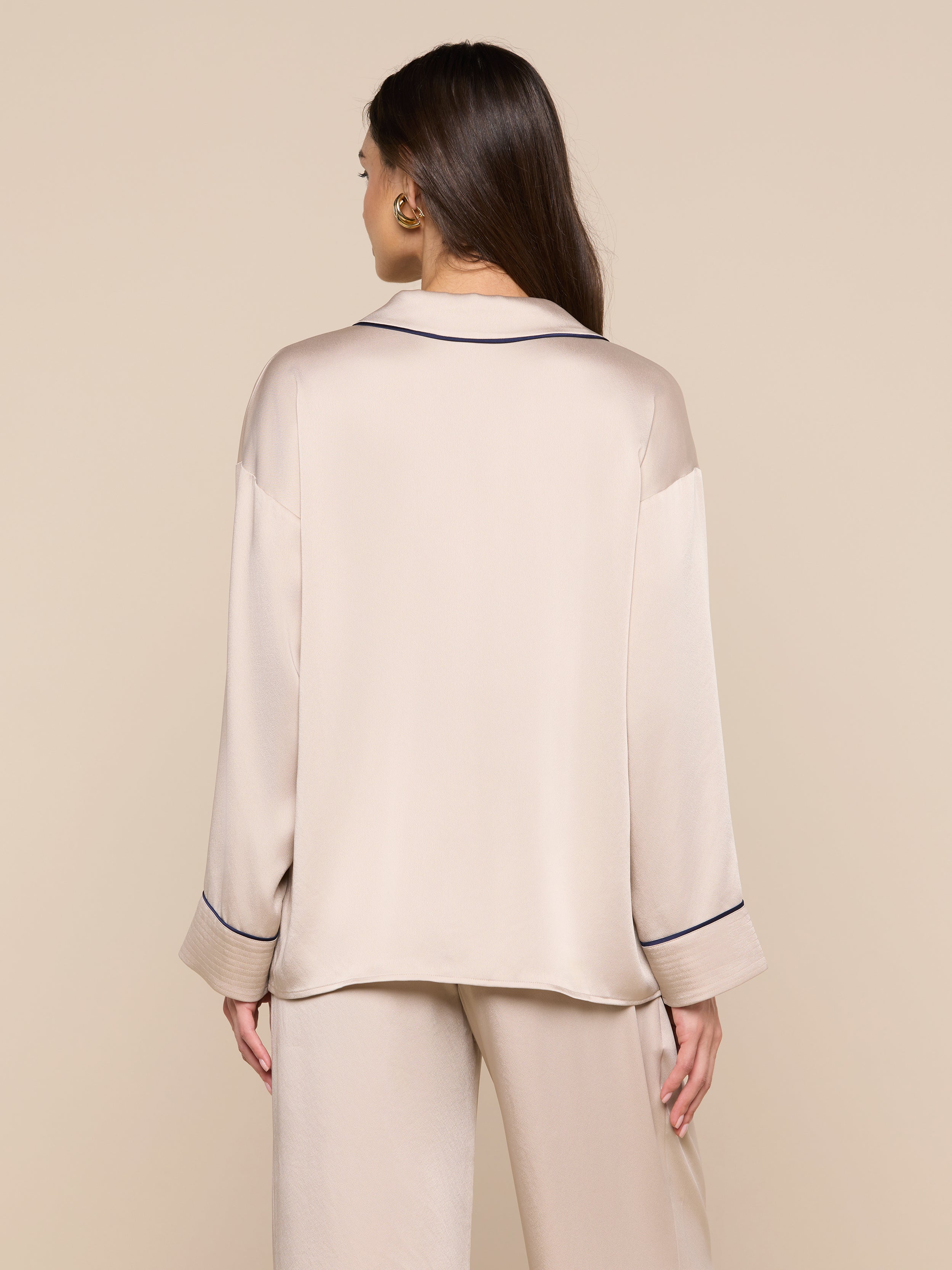 Mara Blouse Top In Champagne/midnight