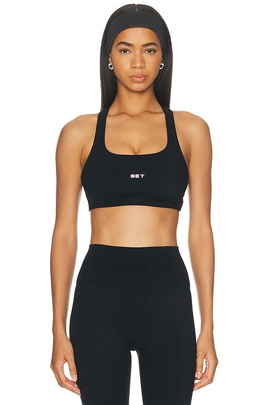 SET Active Sportbody Sporty Drill Bra in Onyx - Black. M also in L, S, XL