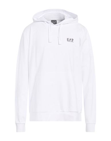 Man Sweatshirt White Size 3XL Cotton, Elastane