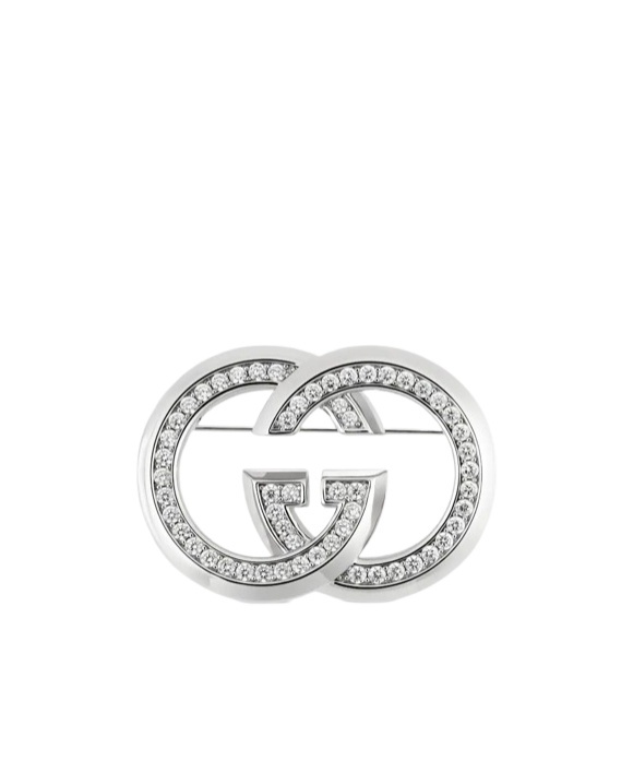 Interlocking crystal brooch