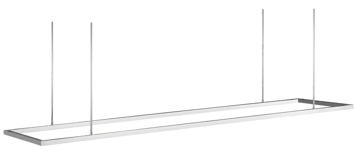 Polished Stainless Steel LED Linear Suspension from the Stagger Collection