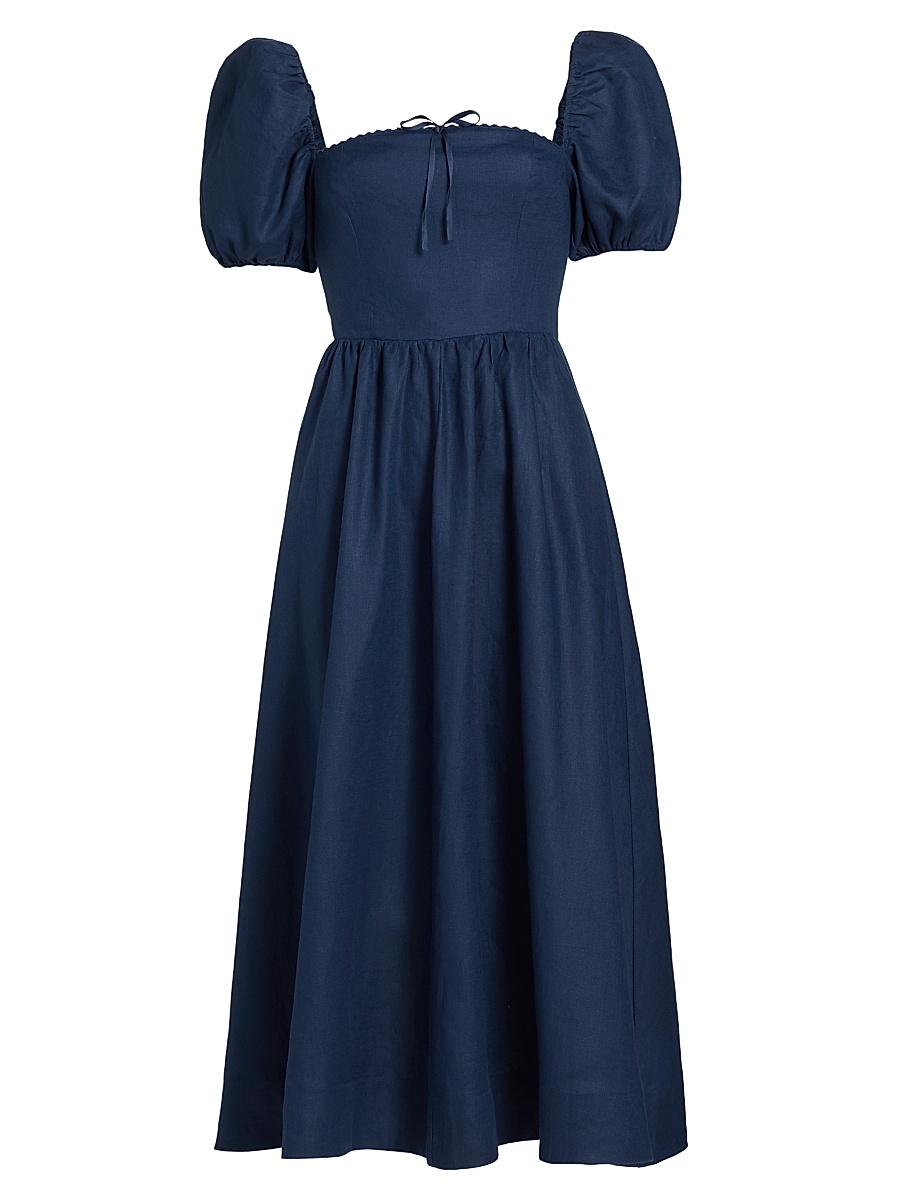 Women's Marella Linen Midi-Dress - Danube
