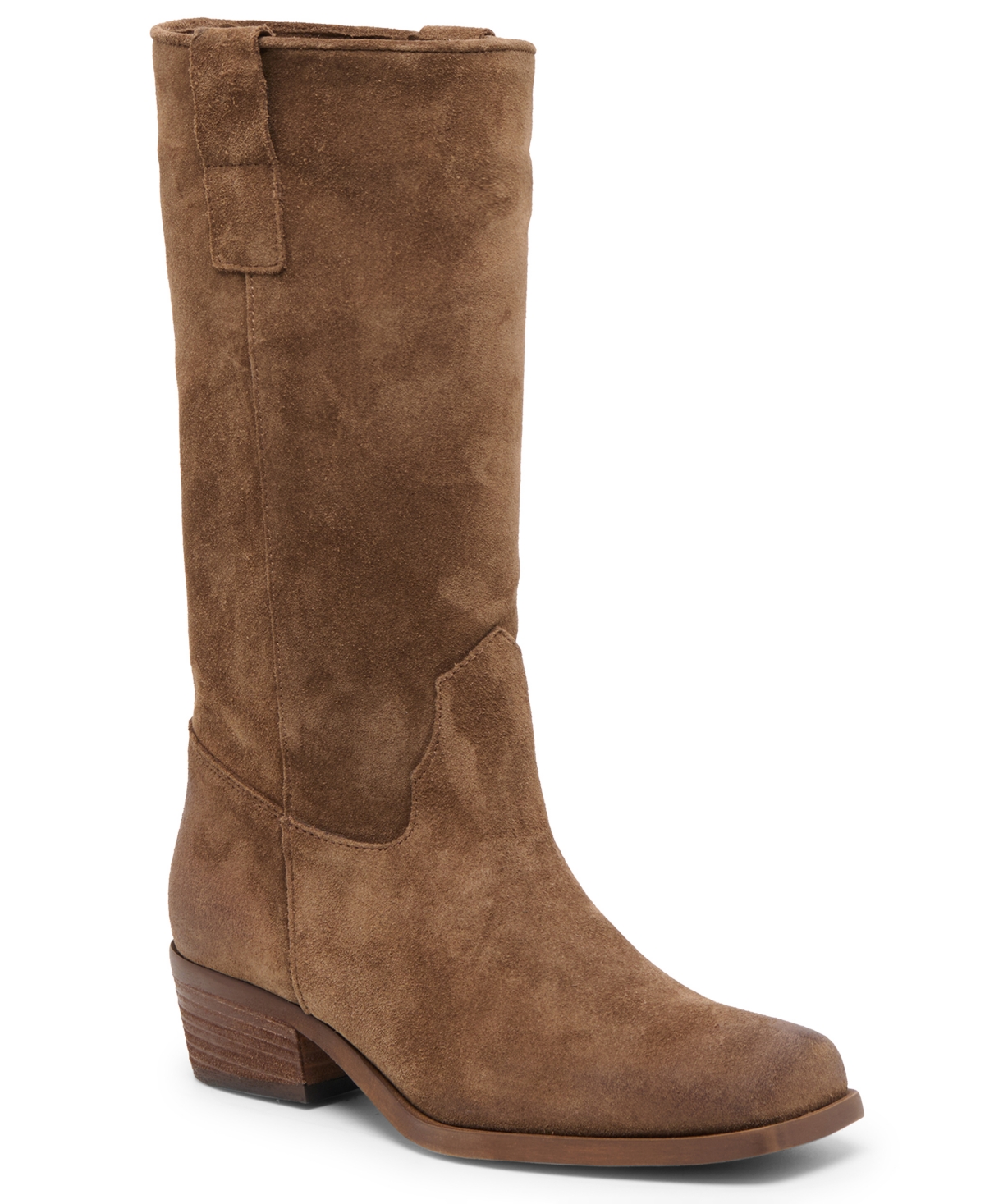 Women's Romie Engineer Square Toe Boots - Chocolate Suede