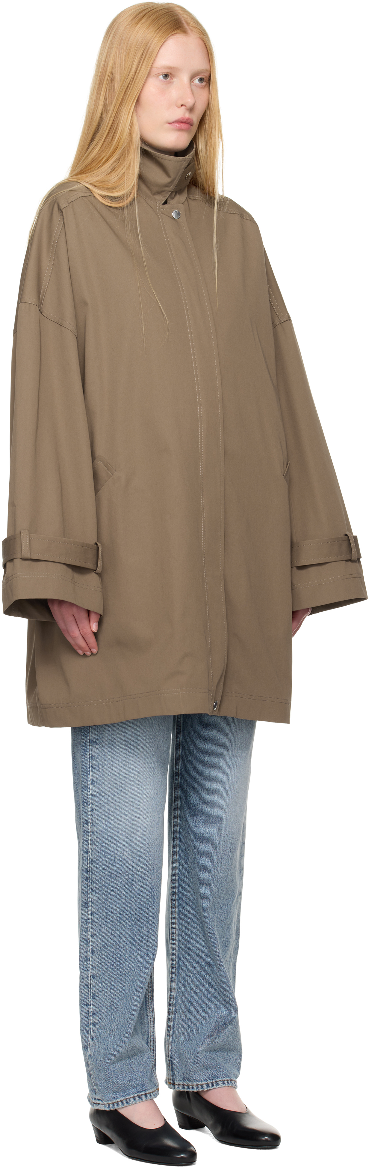 Taupe Oversized Trench Coat