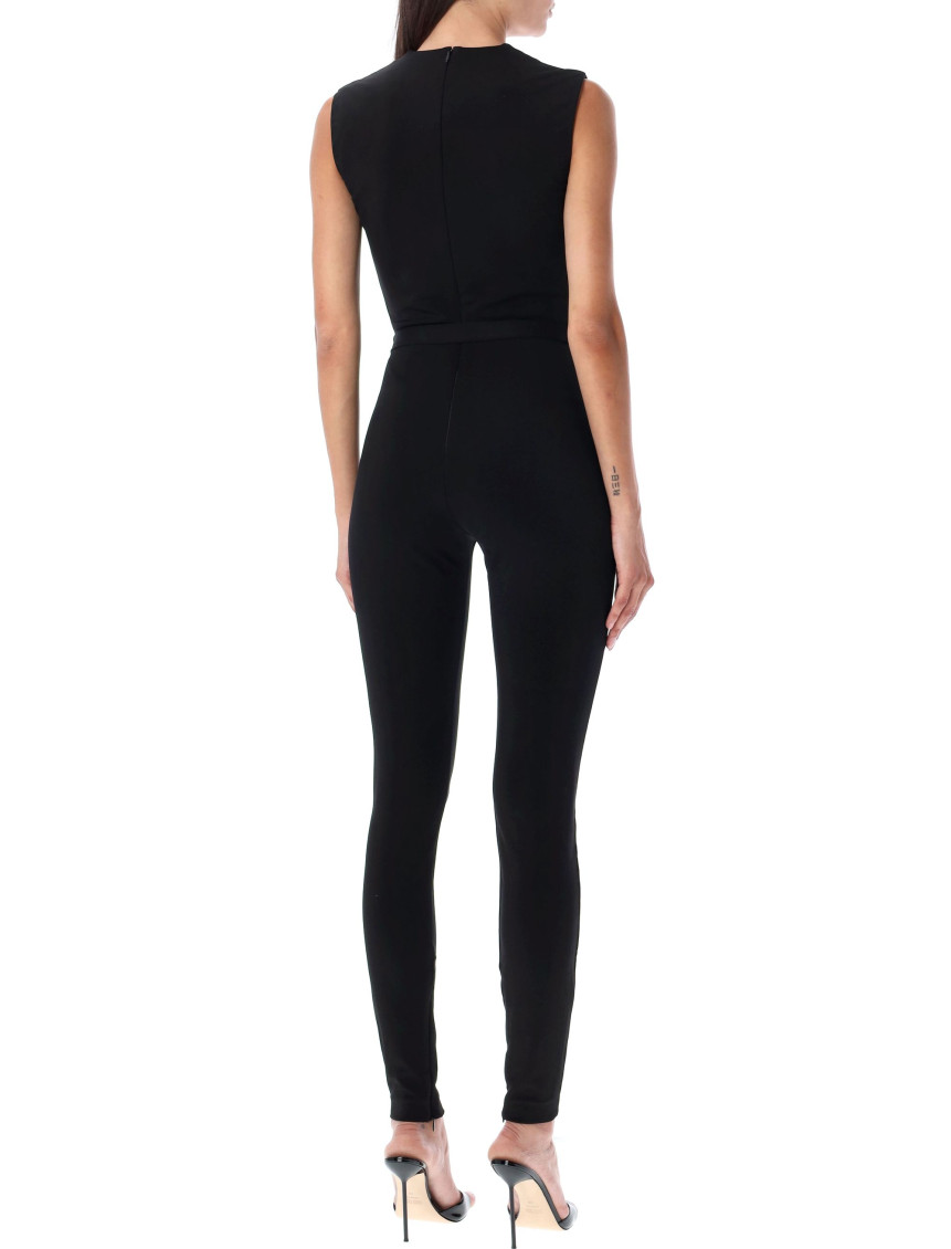 Plunge-neck Sleeveless Jumpsuit