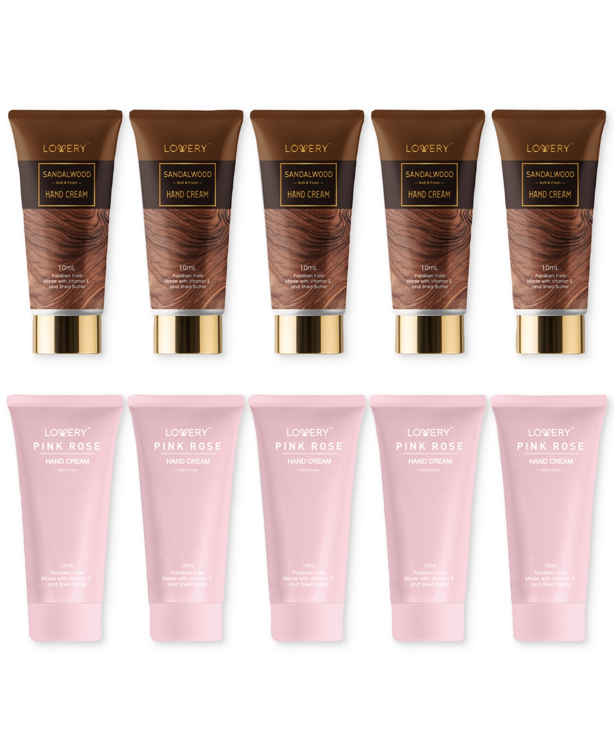 10-Pc. Mini Sandalwood & Rose Scented Hand Creams Gift Set