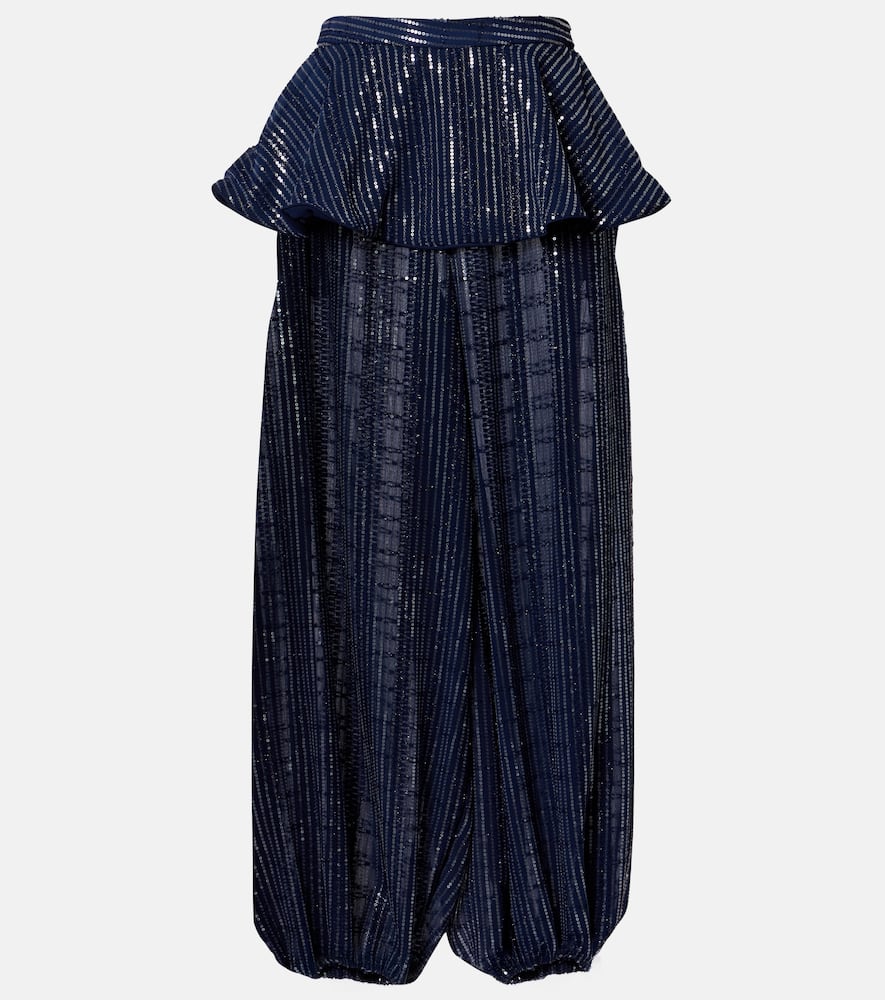Sequined wide-leg pants