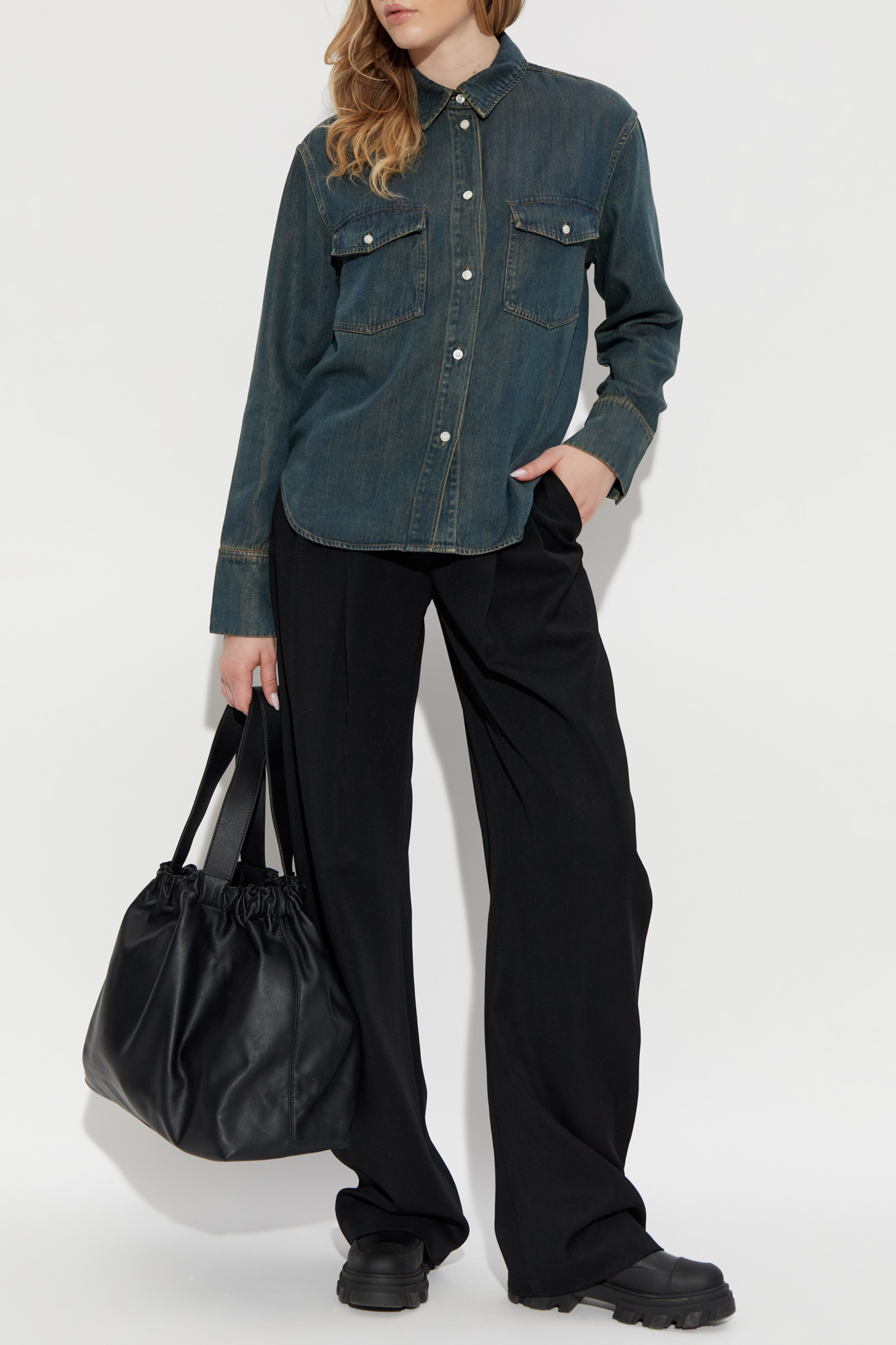 "Sabex" Denim Shirt, Women's, Navy Blue