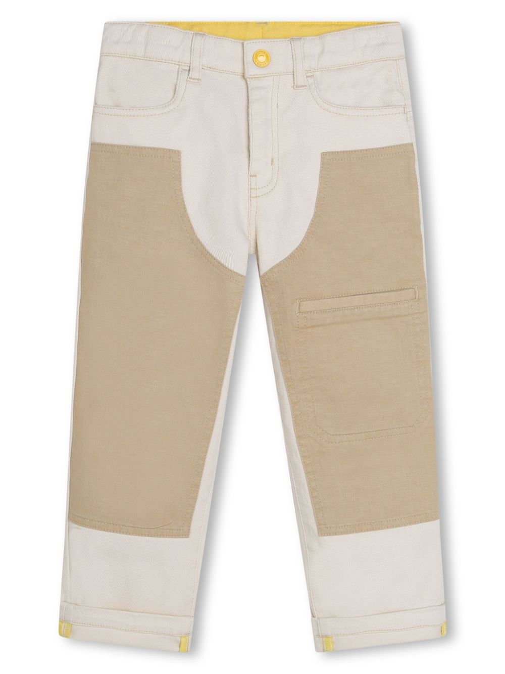 Logo-patch straight-leg trousers - Neutrals
