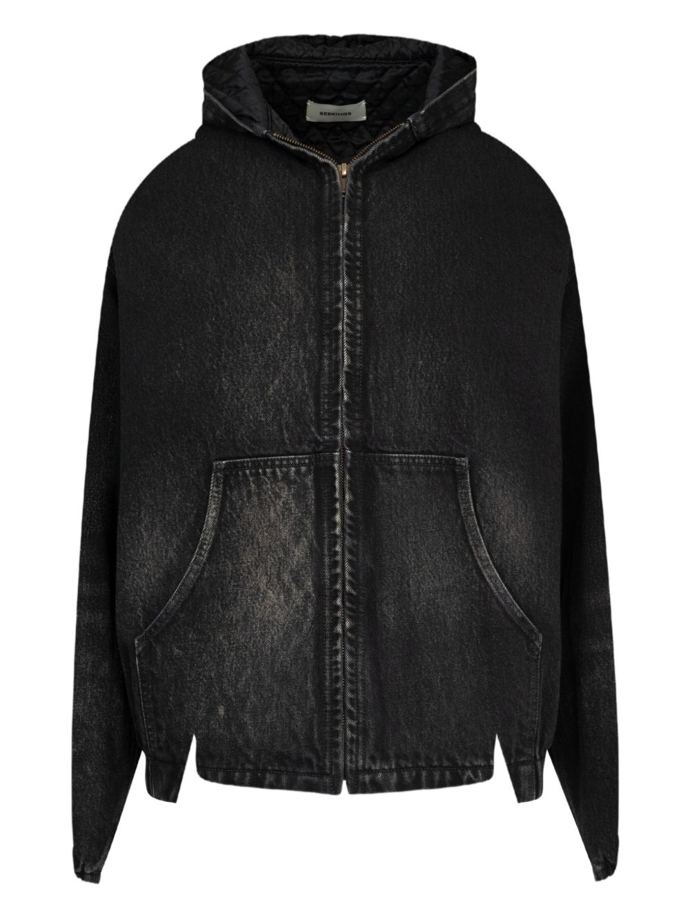 Hooded denim jacket - DESERTWASHBLACK