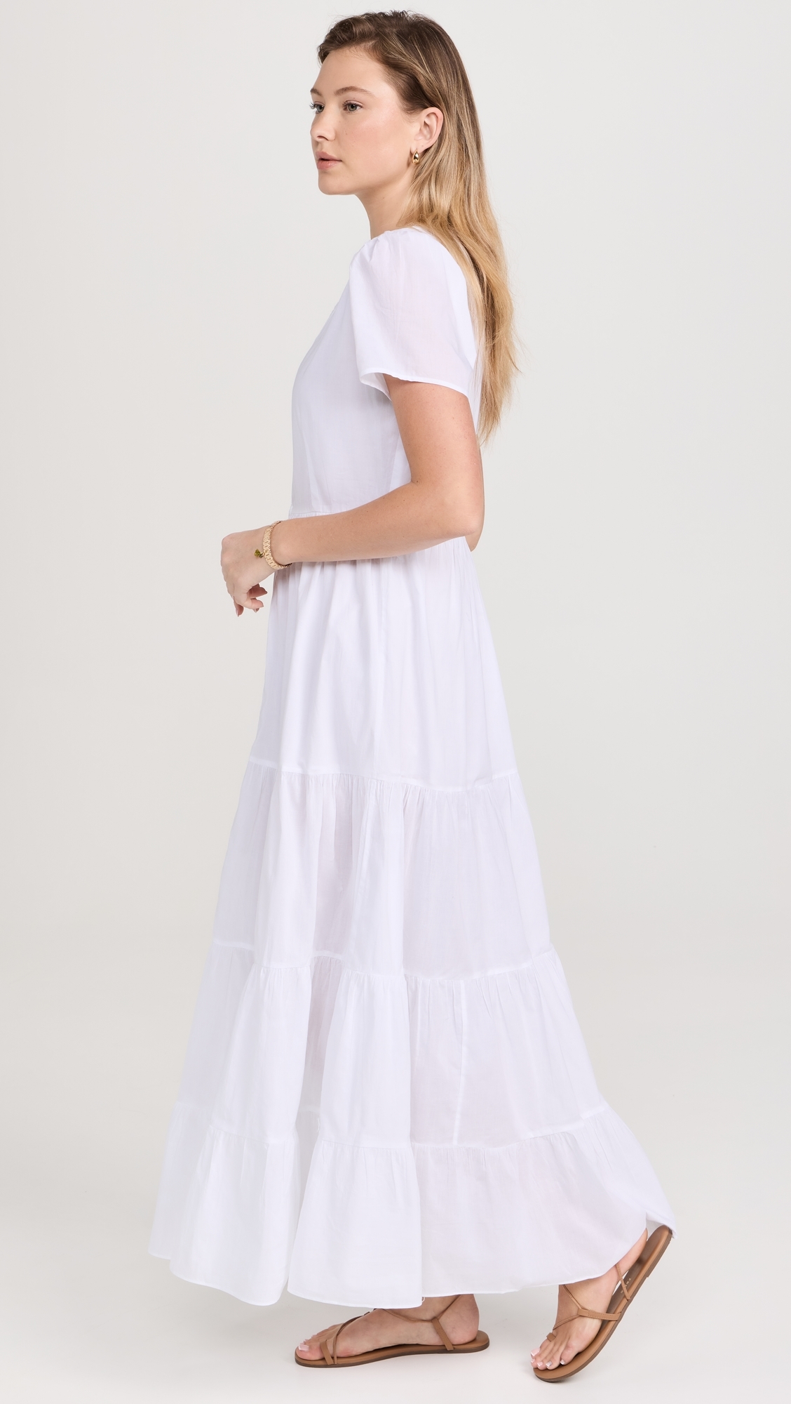 Button Maxi Dress White