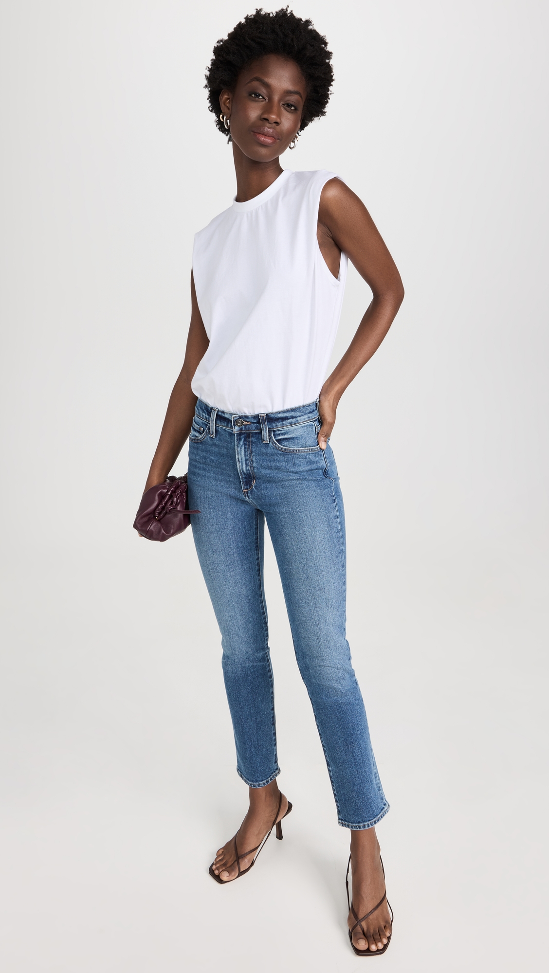 Ambitionist 여성 Muscle Tee Thong Bodysuit White