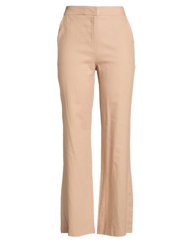 B. yu Woman Pants Sand Size L Linen, Viscose
