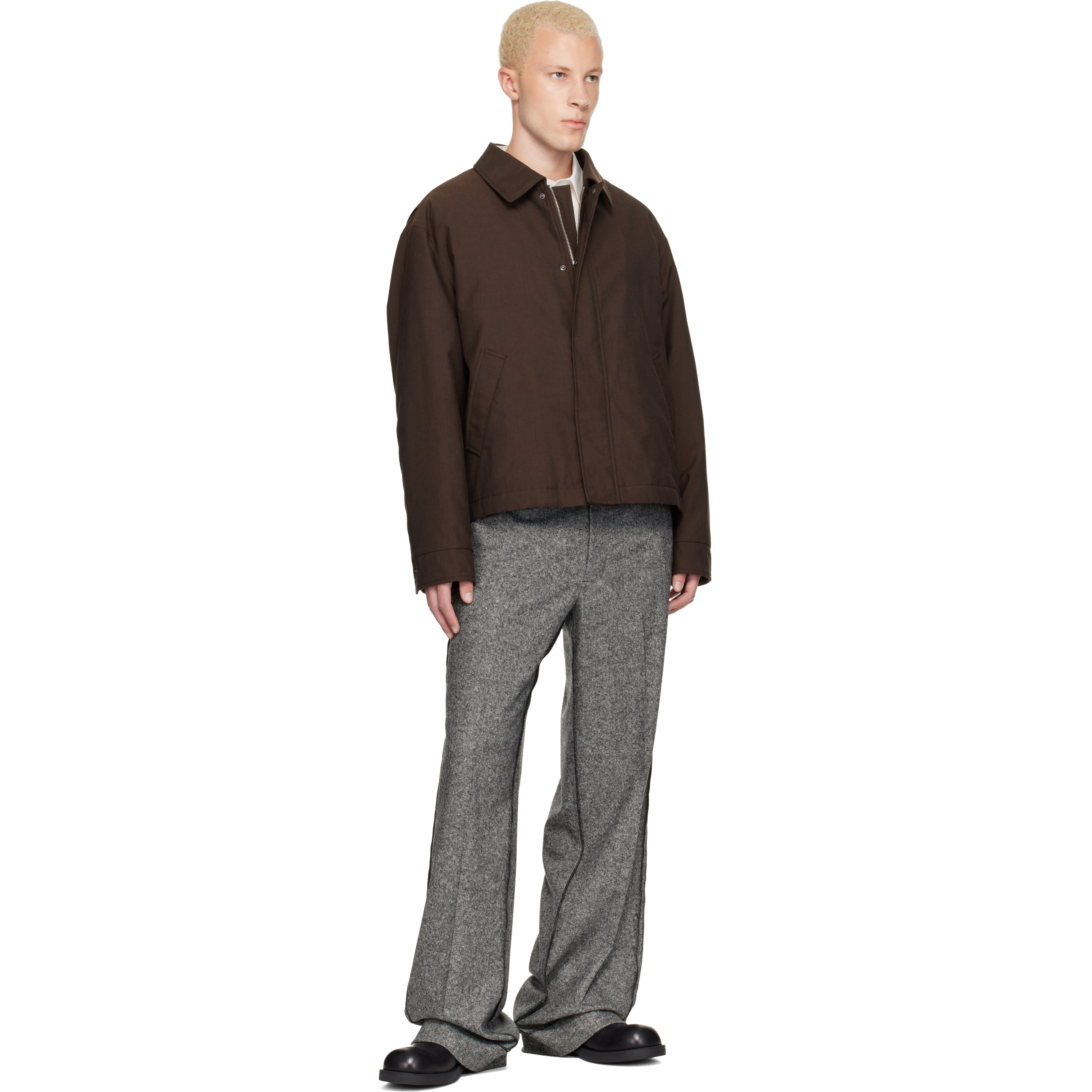 Brown Insulated Cotton Wool Jacket
