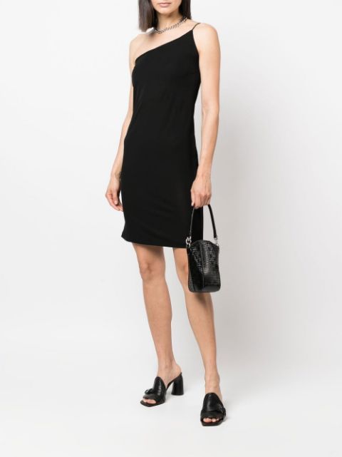 Off-shoulder knee-length dress