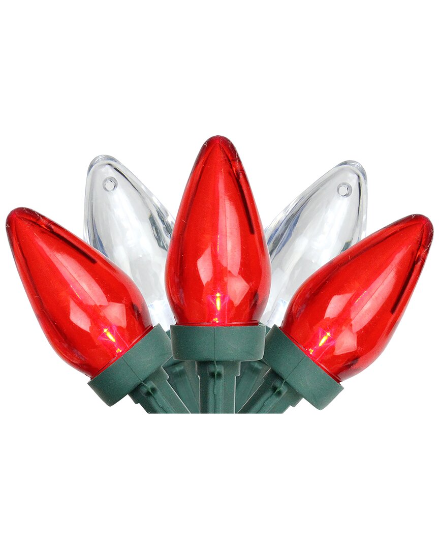 Northlight 25 Red And White LED C7 Christmas Lights - 16 ft Green Wire