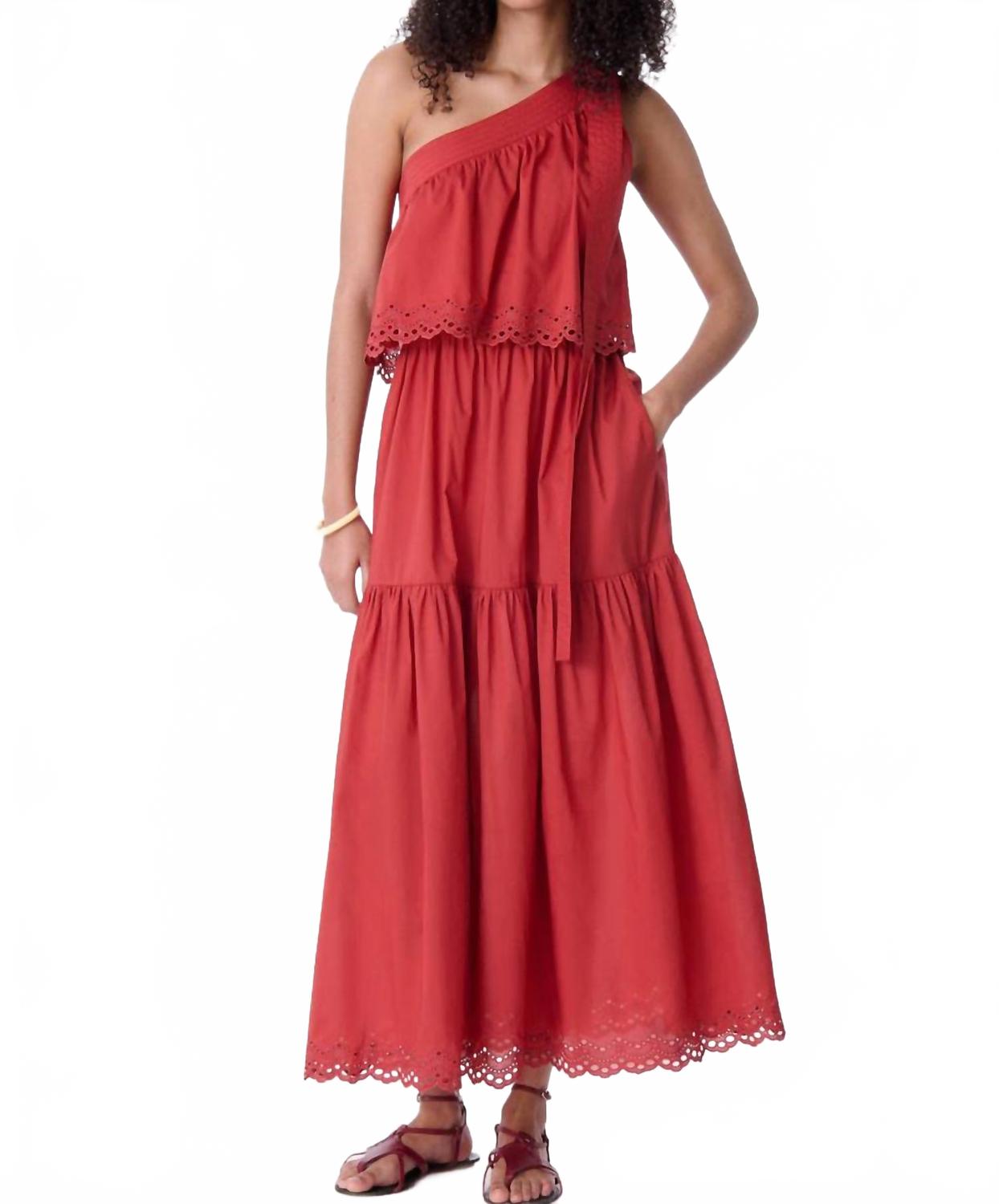 Cora Midi Dress In Brique