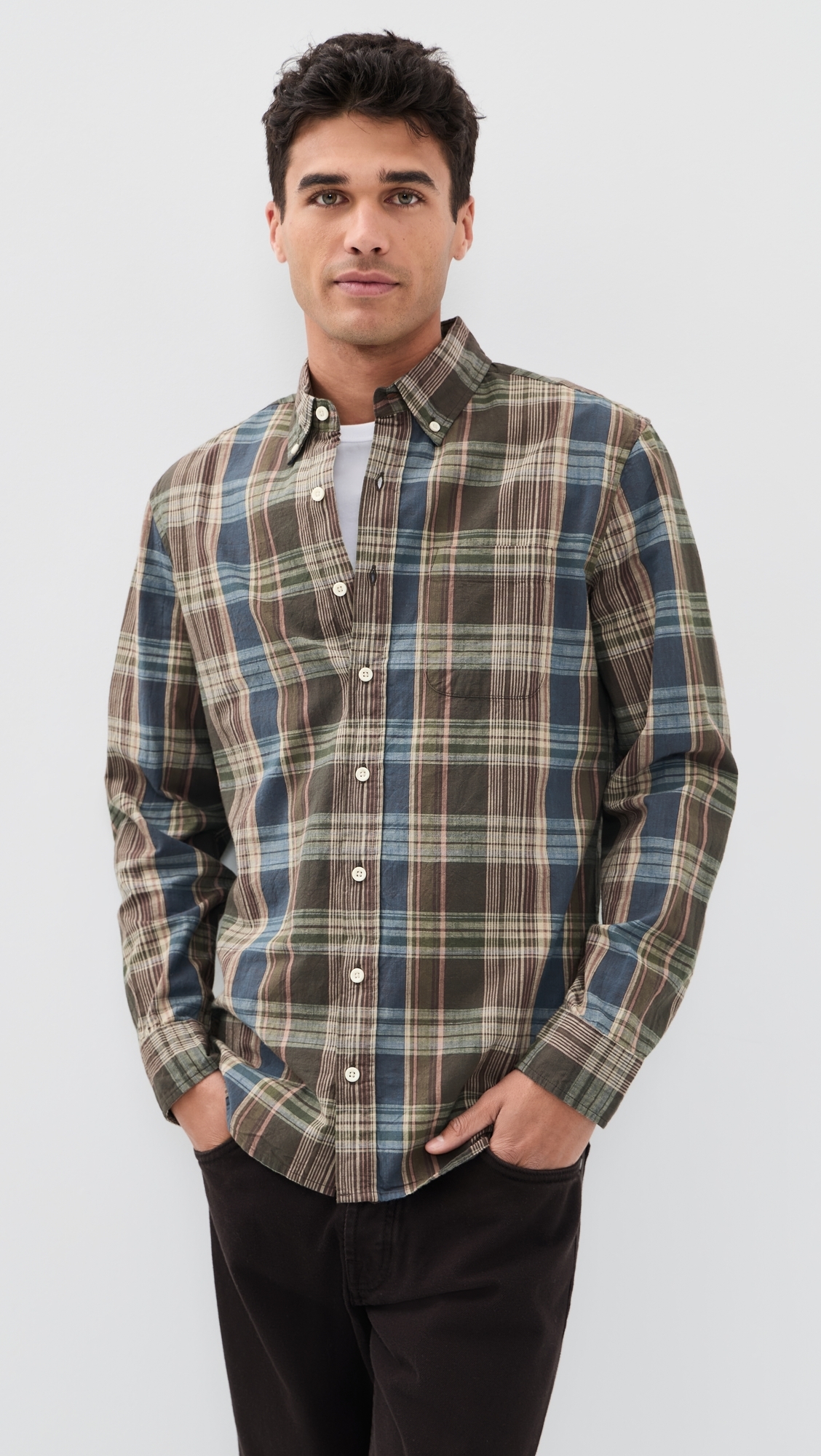 The Jack Button Down Shirt Atlantic Blue Madras