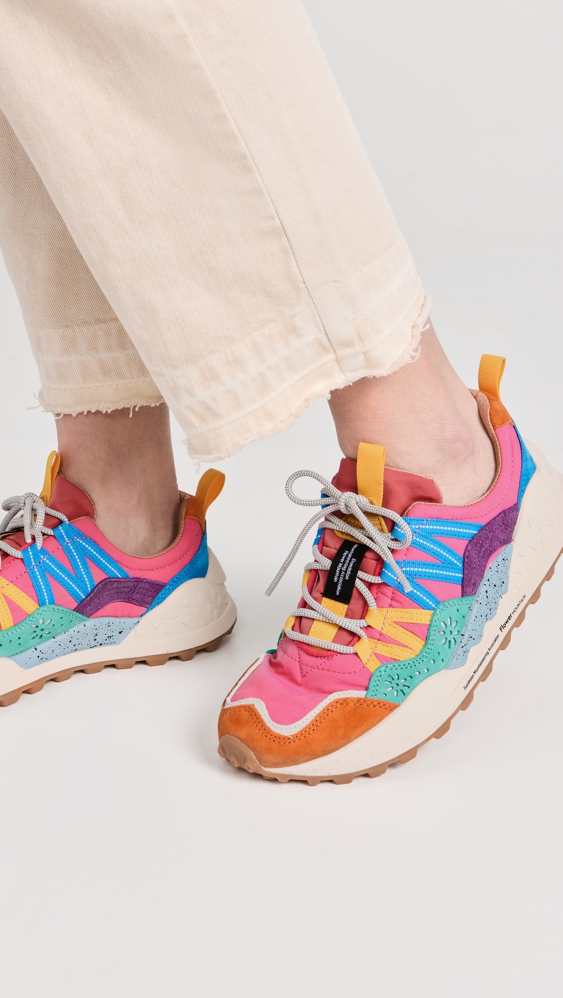 Washi Sneakers Orange-Green-Pink