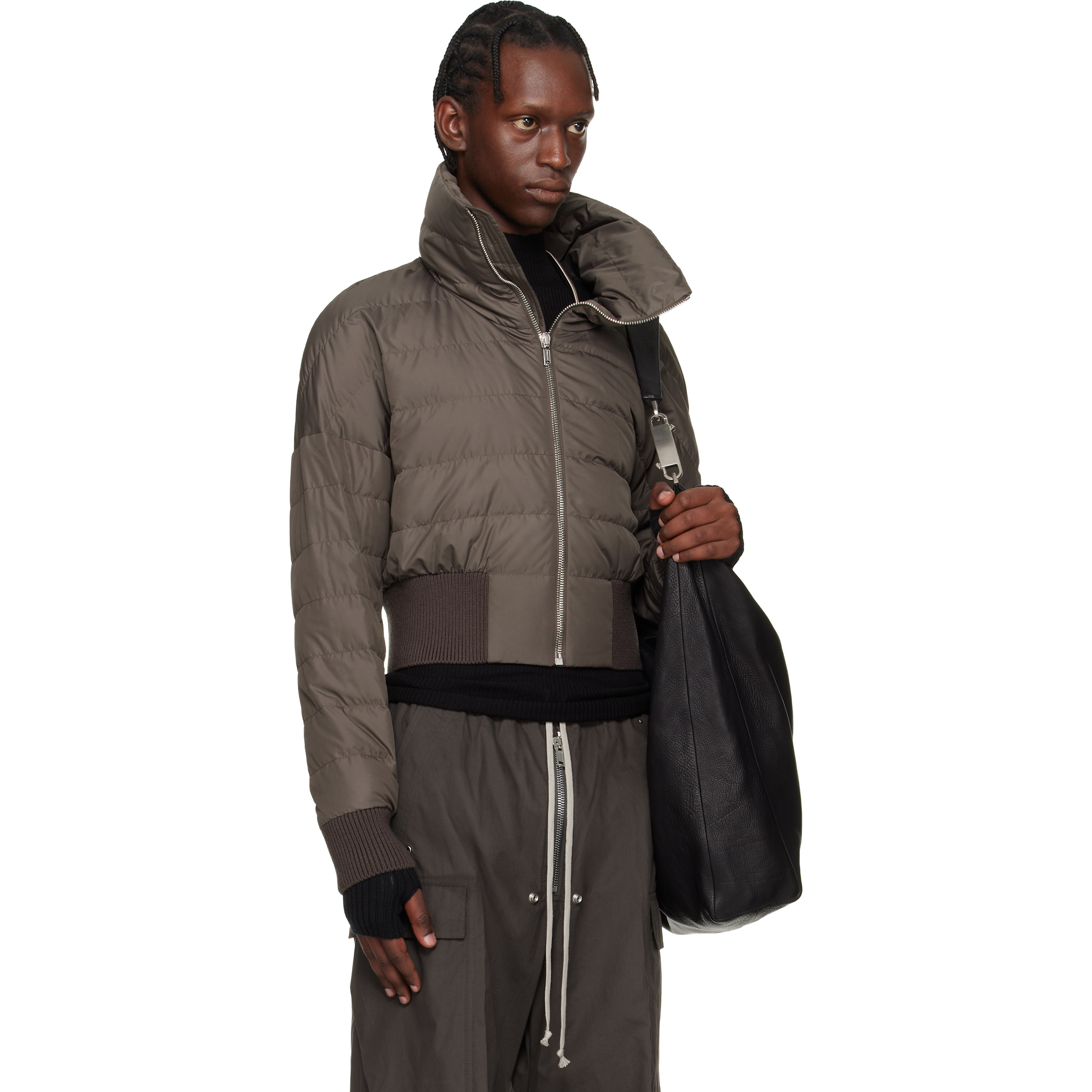 Moncler + Gray Cropped Down Jacket