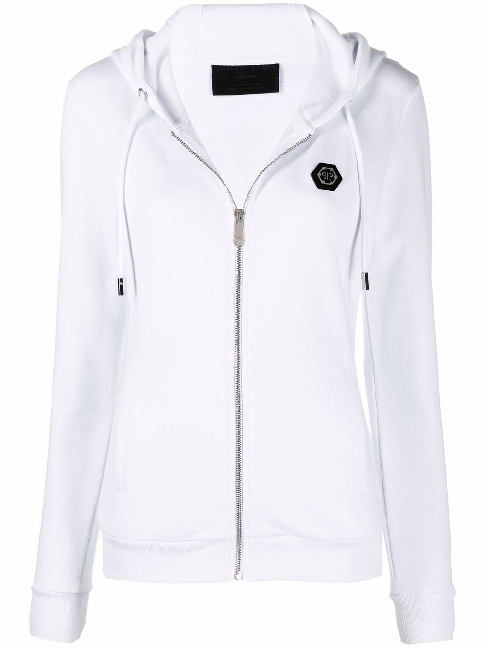Logo-patch zip-up hoodie - Grey