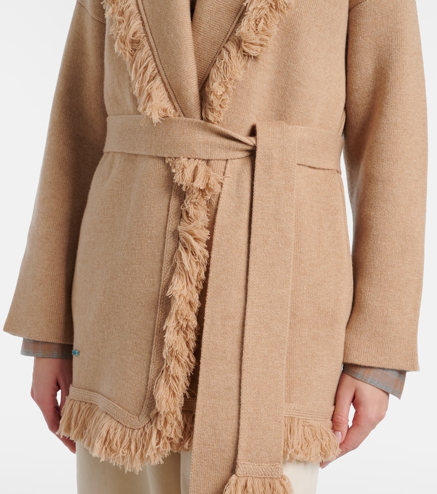 Finest fringed cashmere and cotton cardigan