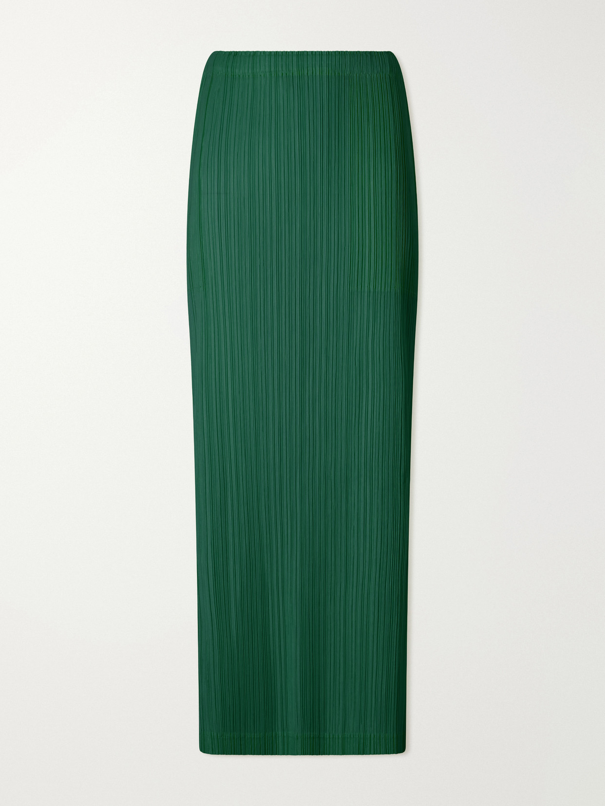 Plissé Midi Skirt - Green