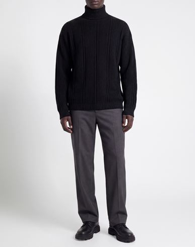 Man Turtleneck Black Size 38 Merino Wool