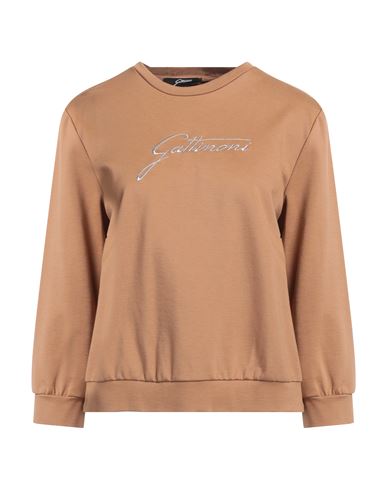 Gattinoni Woman Sweatshirt Camel Size XS Viscose, Polyamide, Elastane