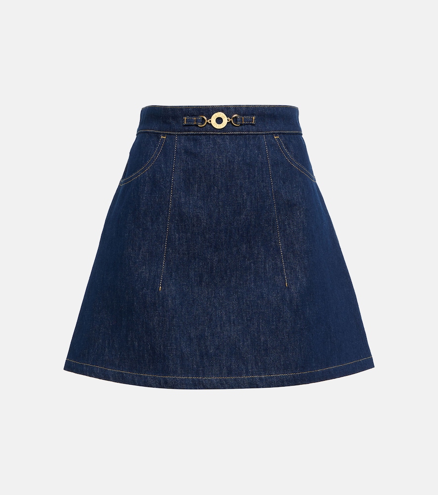 High-rise denim miniskirt