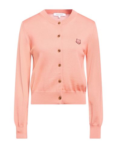 Maison Kitsuné Woman Cardigan Salmon pink Size M Wool