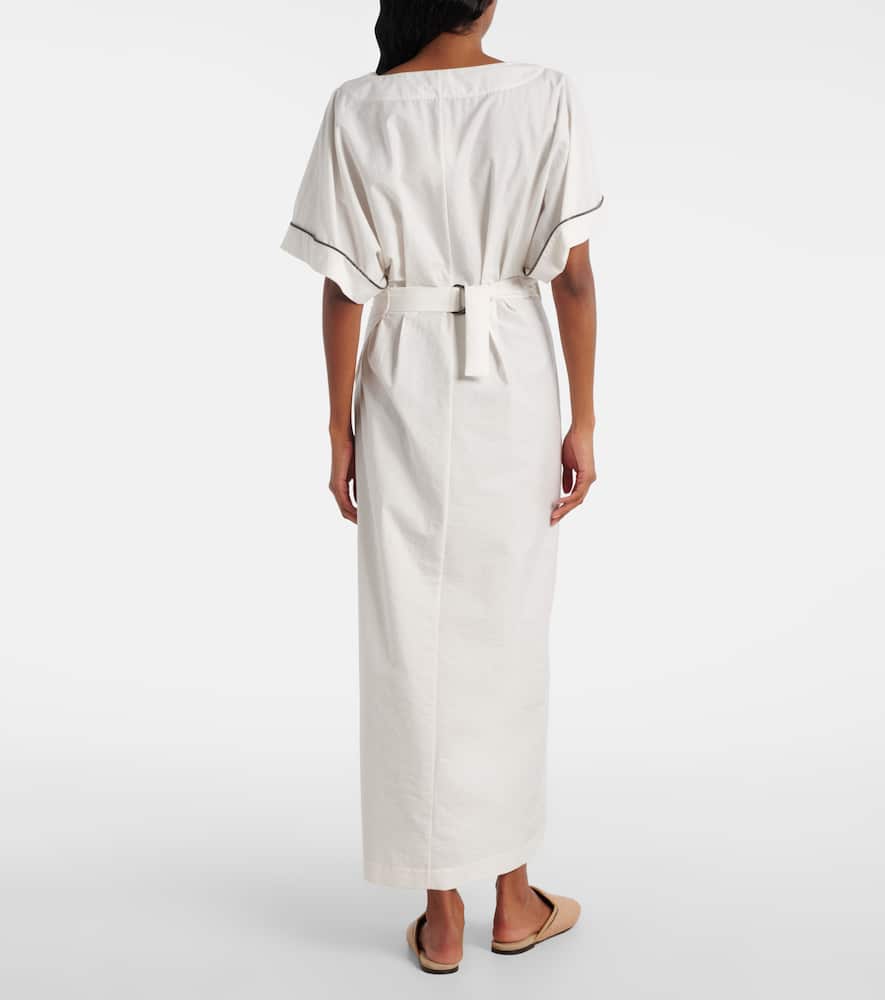 Monili cotton-blend wrap dress