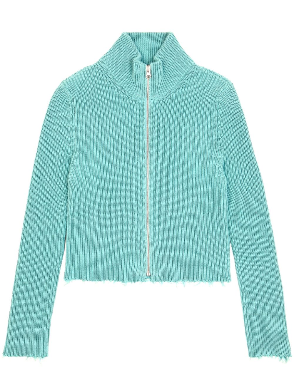 Raw-cut cropped cardigan - Blue