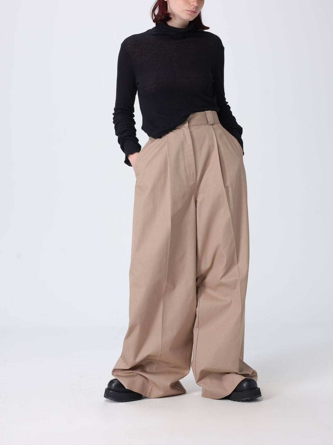 Pants Woman color Beige