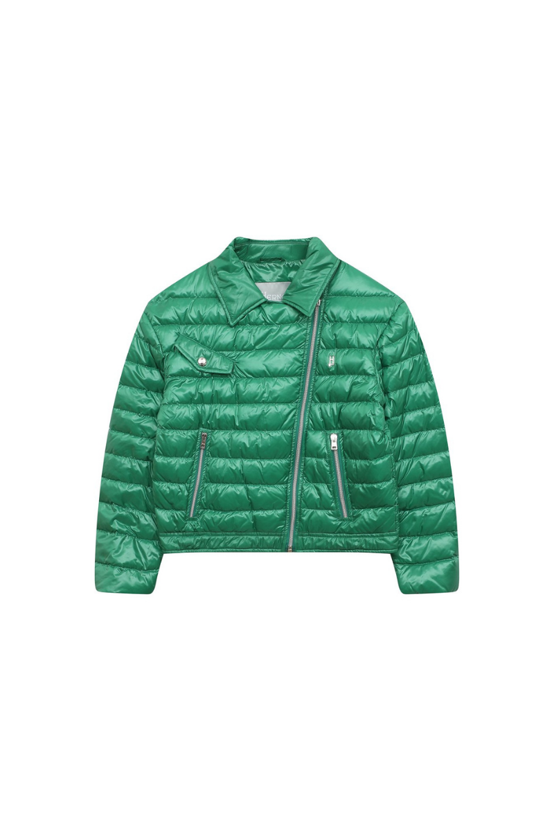 Quilted Nylon Down Jacket — Green
