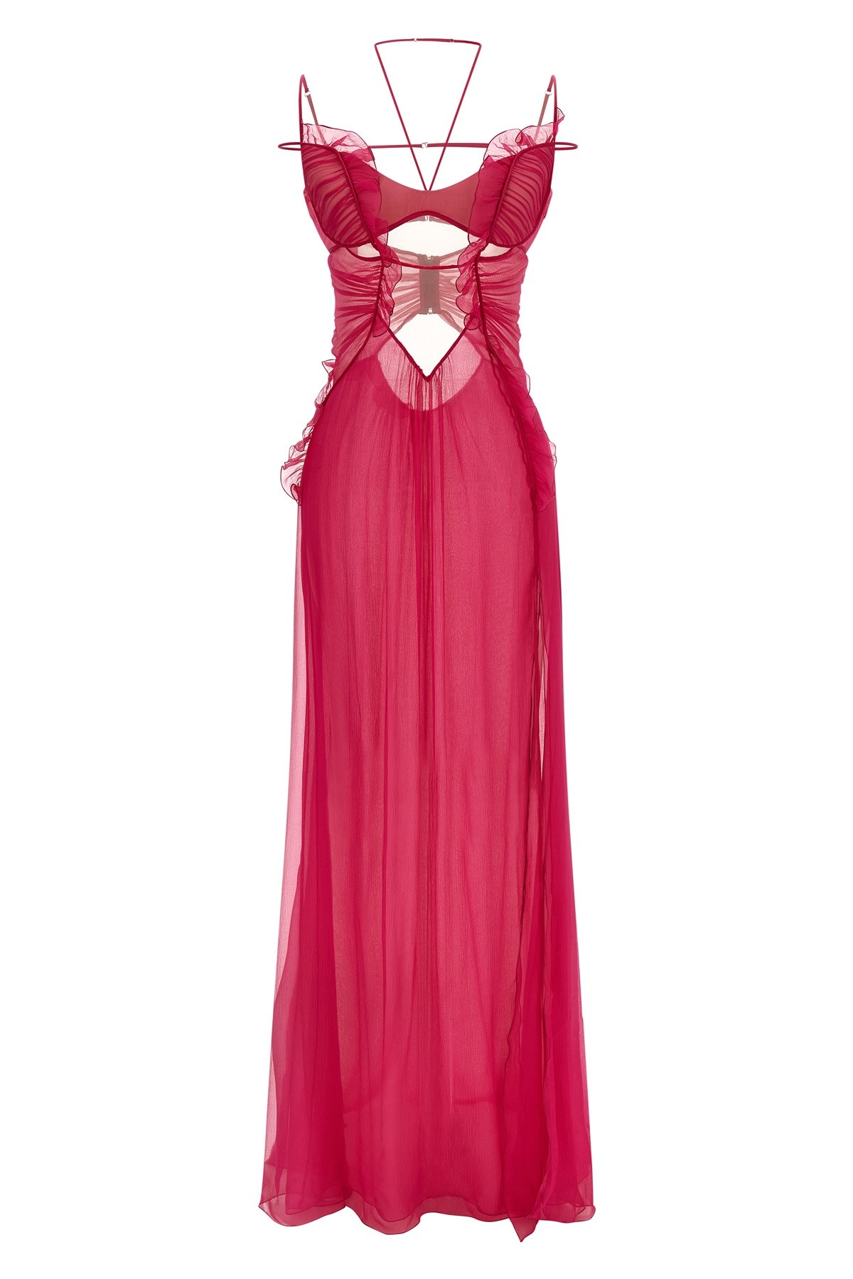 'Frilled Gown With Cutouts' Dress