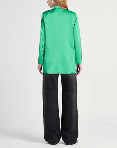 Woman Blazer Green Size 10 Polyester, Elastane