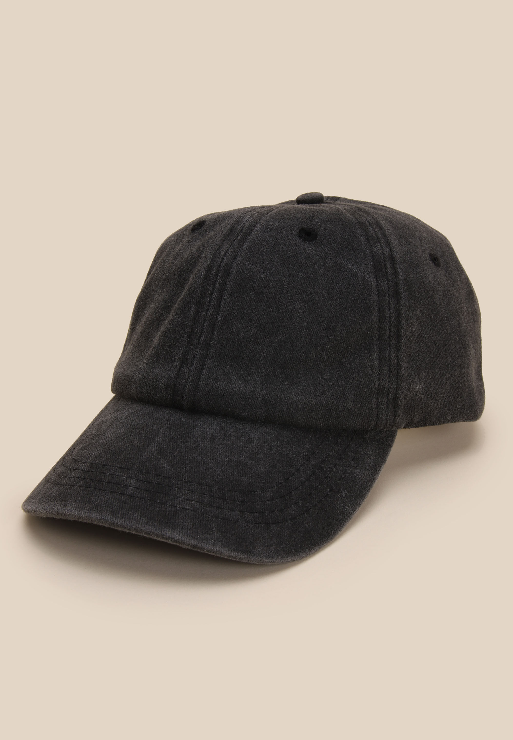 Mens Black Denim Baseball Cap