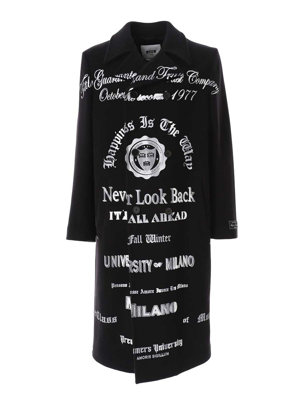 M. S.G. M. Warranty Label Coat