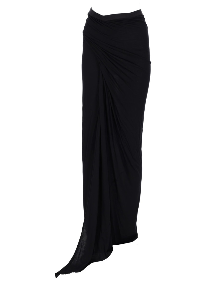 Black Solid Maxi Skirt