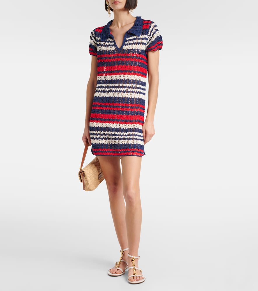 Crochet cotton polo dress