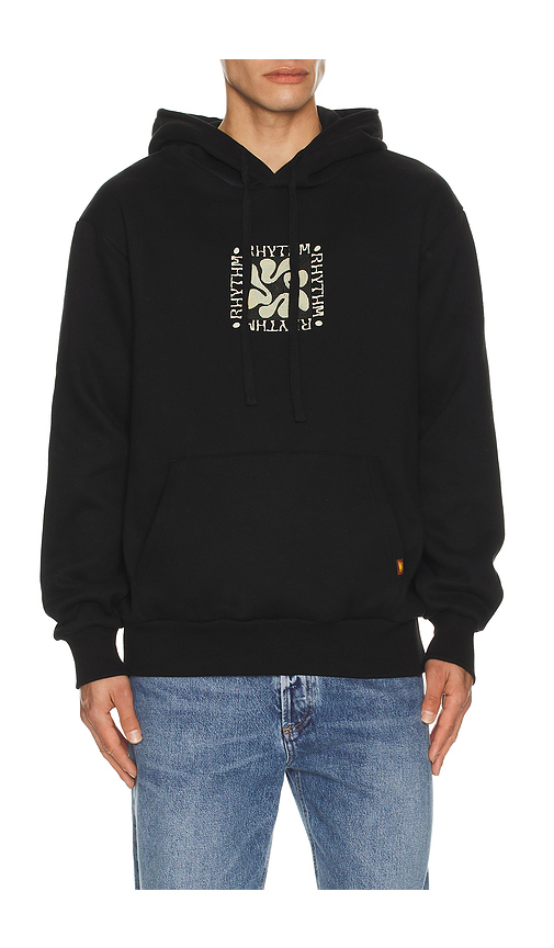 Rhythm Grange Fleece Hoodie in Black. L. Also in M, S, XL/1X