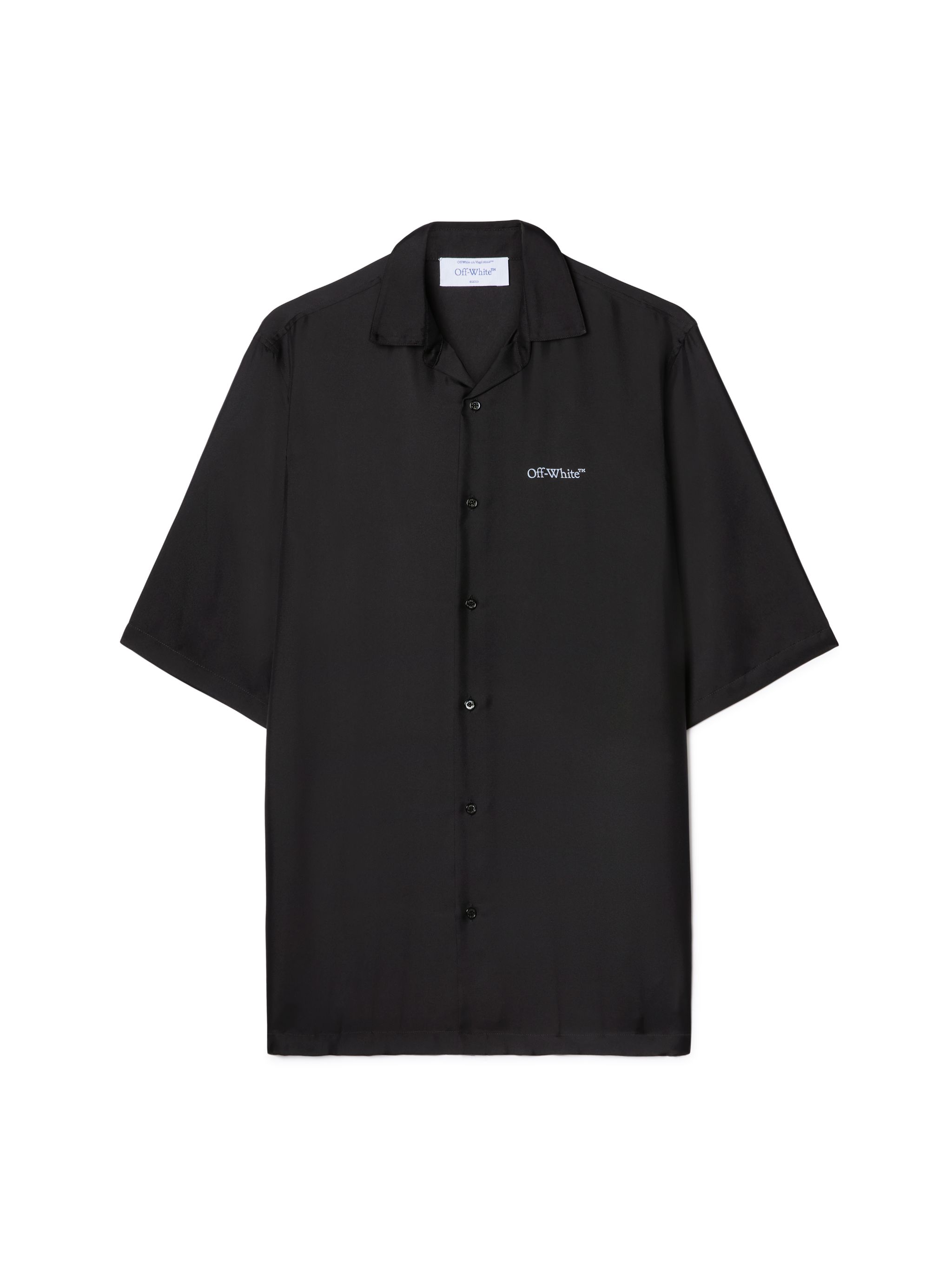 Black Barber Arrow Silk Bowling Shirt